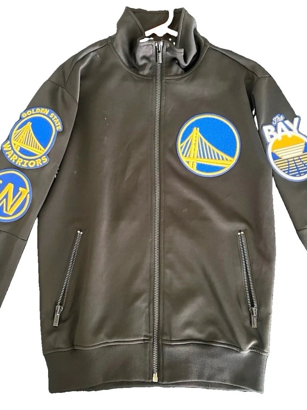 NBA GOLDEN STATE WARRIORS CLASSIC MEN'S DOUBLE KNIT TRACK JACKET